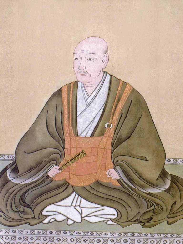 A portrayal of Ōtomo Sōrin, the warlord who developed Christianity fanboyism.
