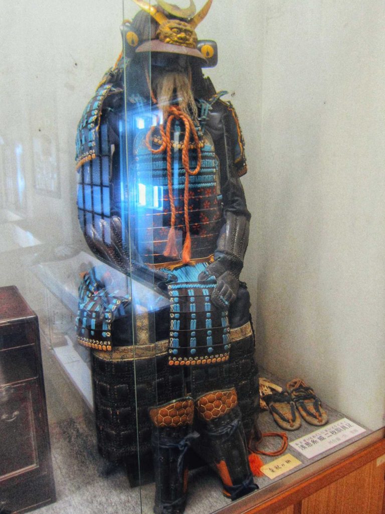 Samurai armours collection inside the Kitsuki Castle museum