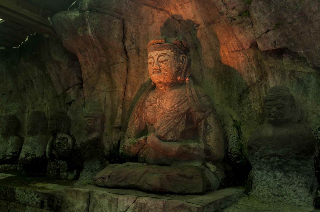 The historic town of Usuki near Ōita contains a variety display of stone Buddhas. Image courtesy of Tourism Oita.