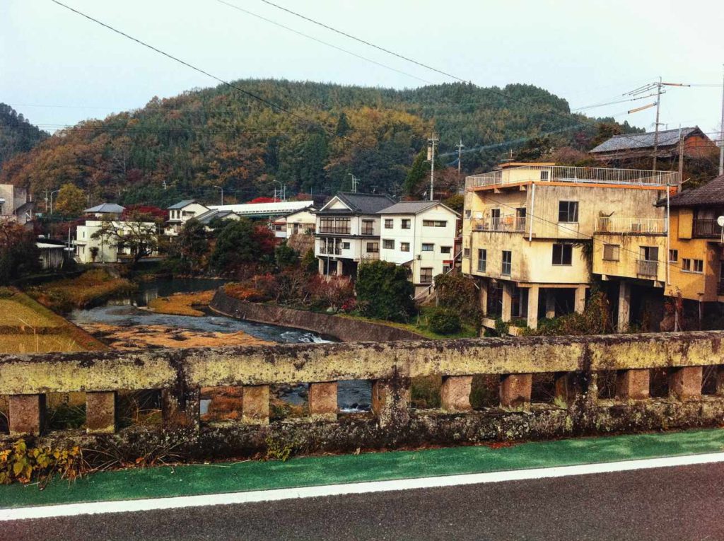 The little town of Asaji in Bungoono during autumn