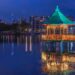 Ukimi Pavilion at night