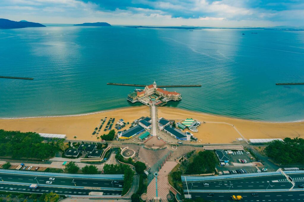 Fukuoka Tower and Seaside Momochi Aerial View