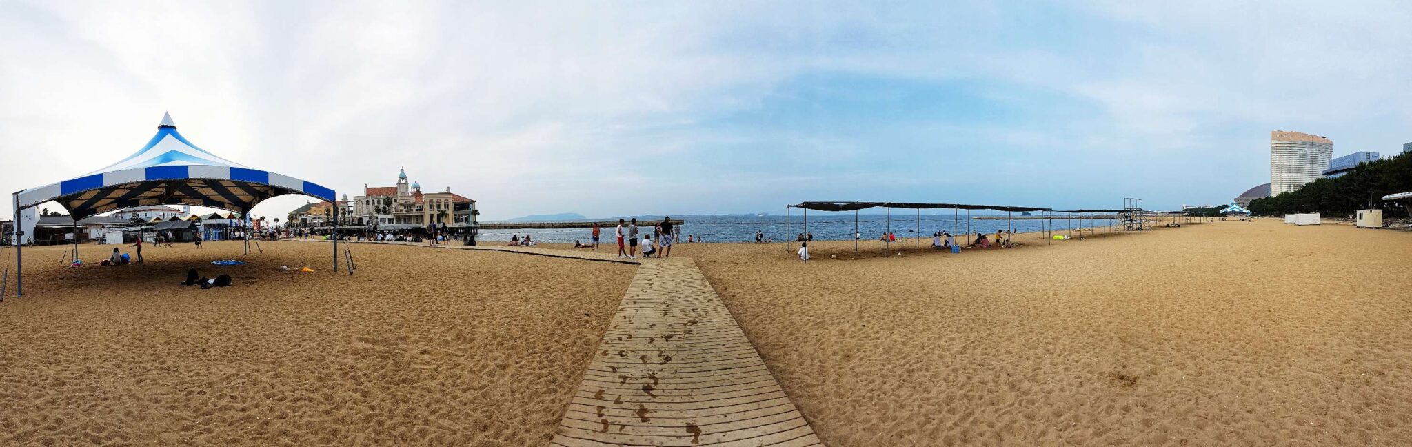 A panorama of the beachside during summer.